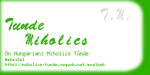 tunde miholics business card
